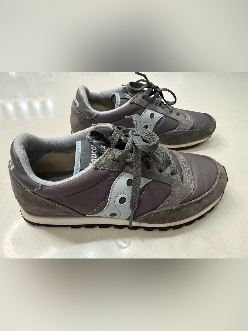 Saucony Jazz Low Pro Gray Suede & Leather Casual Sneakers, 8.5